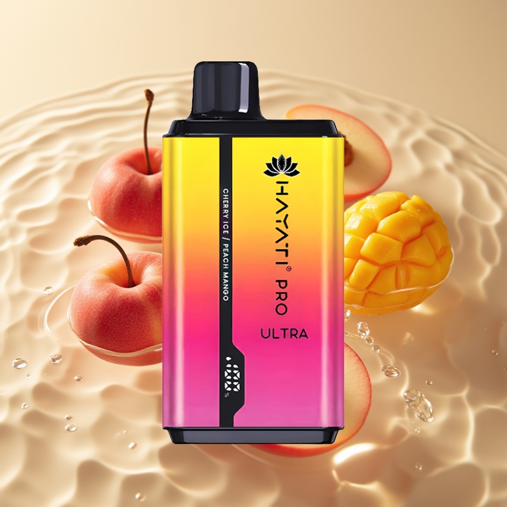 Hayati Pro Ultra 15000 Пуфса + 850mAh Череша Лед Праскова Манго