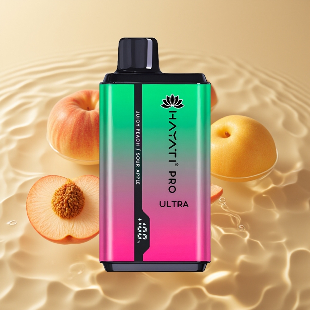 Hayati Pro Ultra 15000 Въздушни Затяжки с Вкус Кисяла Ябълка и Сочен Праскова