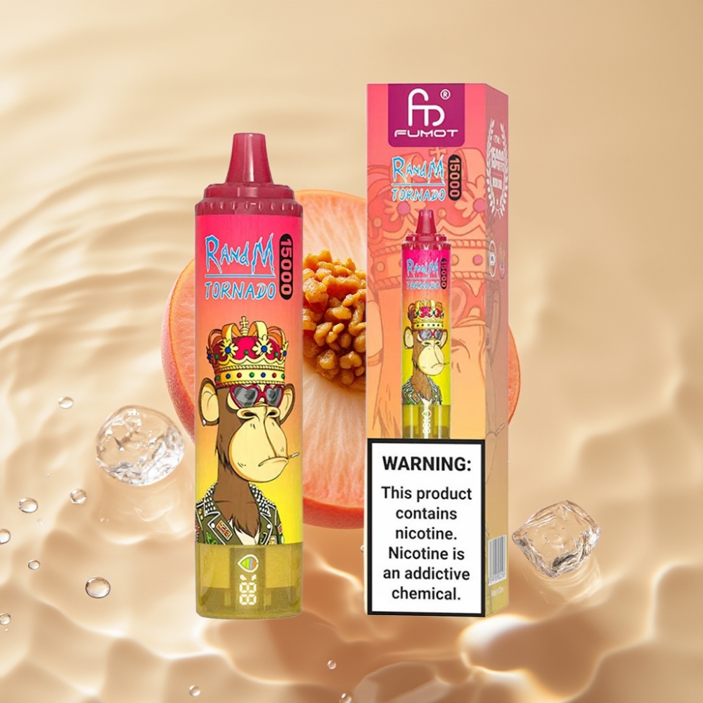 Fumot RandM Tornado 15000 Puffs 25ml Праскова Лед Еднократна вейп