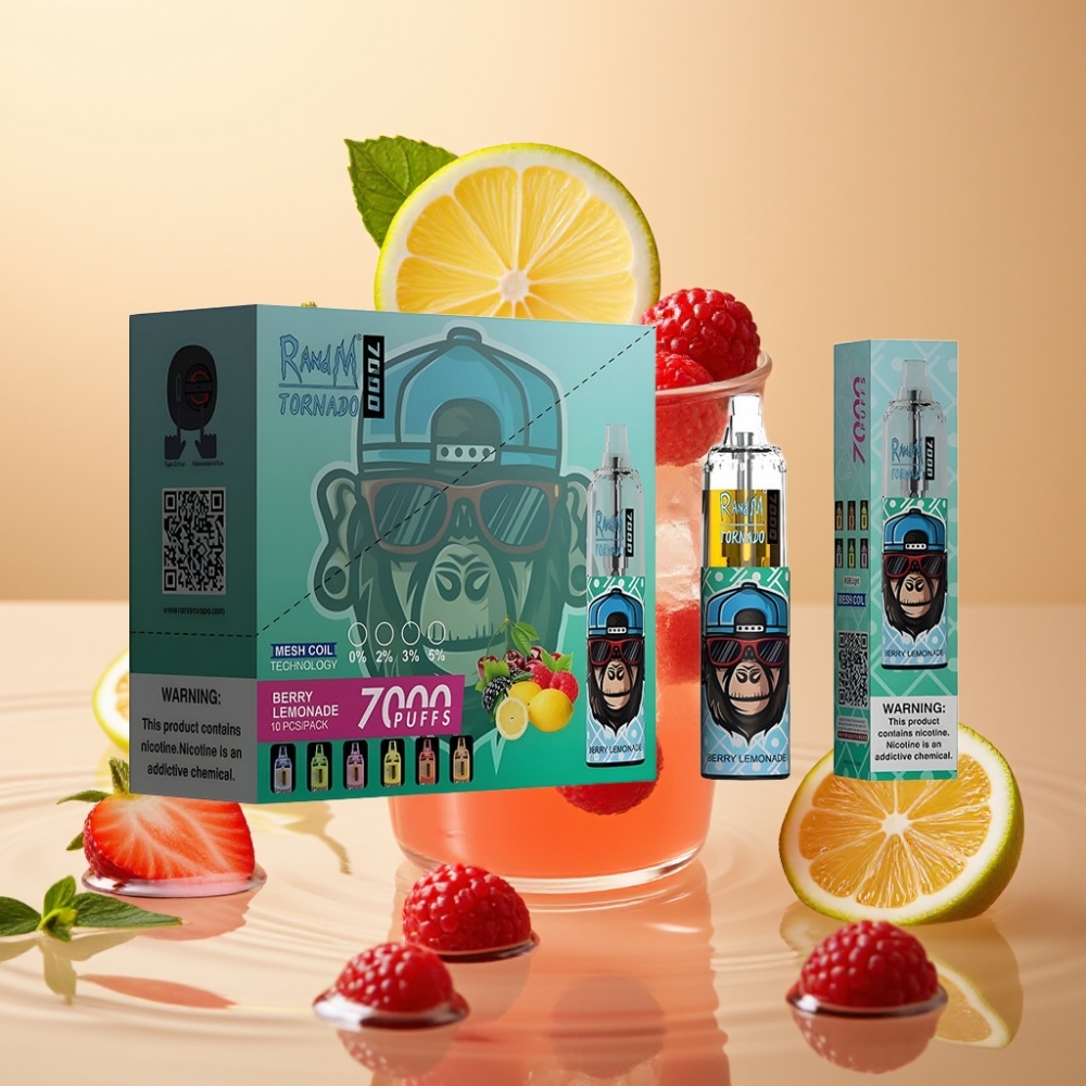 Fumot Tornado 7000 Пуфове Berry Lemonade Вейп с 14 ML E-liquid