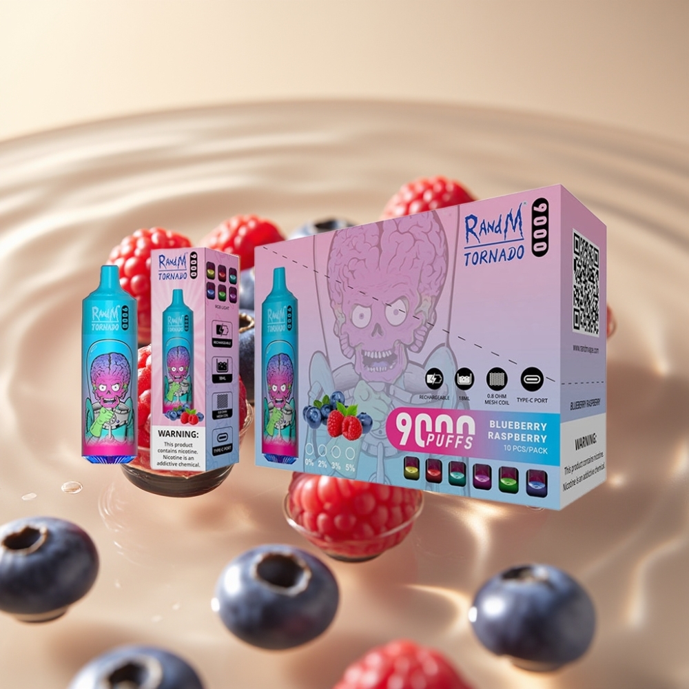 RandM Tornado 9000 Puffs 18 mL Мрежова Намотка Боровинка Малина