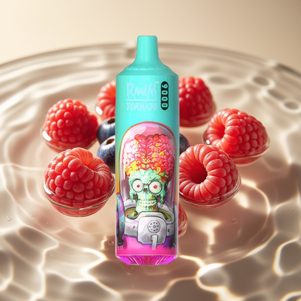 RandM Tornado 9000 Puffs Еднократна вейп Синьо Кисел Малина (Blue Sour Raspberry) 18 mL