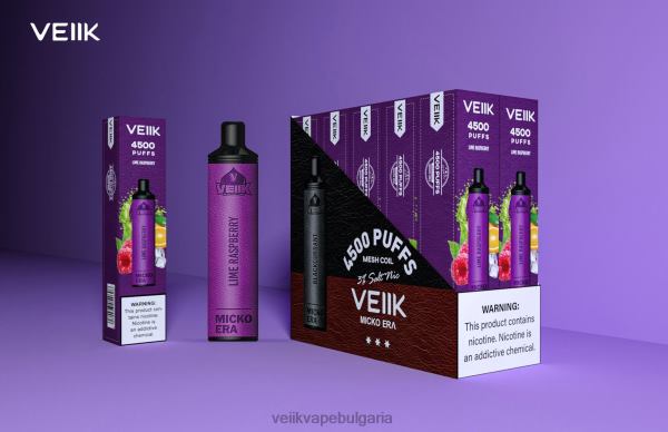 VEIIK Airo Pod - VEIIK Micko Era 4500 впръсквания за еднократна употреба 30 мг X6V8B10 лайм малина